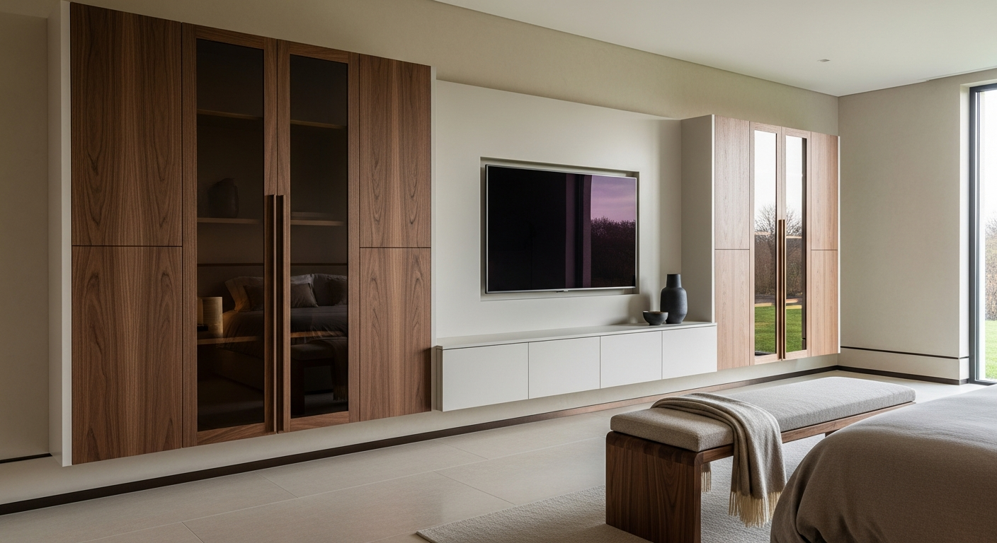 Hotel Atelier Walnut Media Console in 304 Stainless Steel