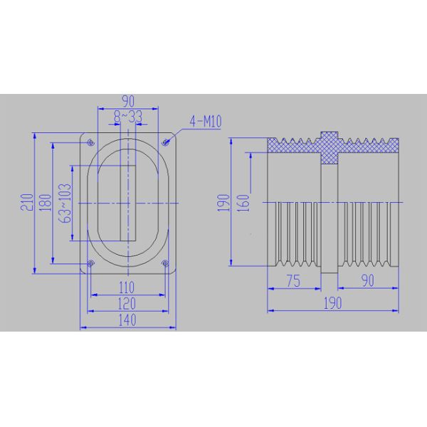 12kV Switchgear Accessories Epoxy Resin Through Wall Bushing For High Voltage Panel Cells