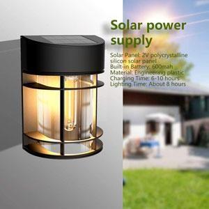 Constantly Bright Solar Garden Wall Light 5V 150MA Solar Panel Waterproof