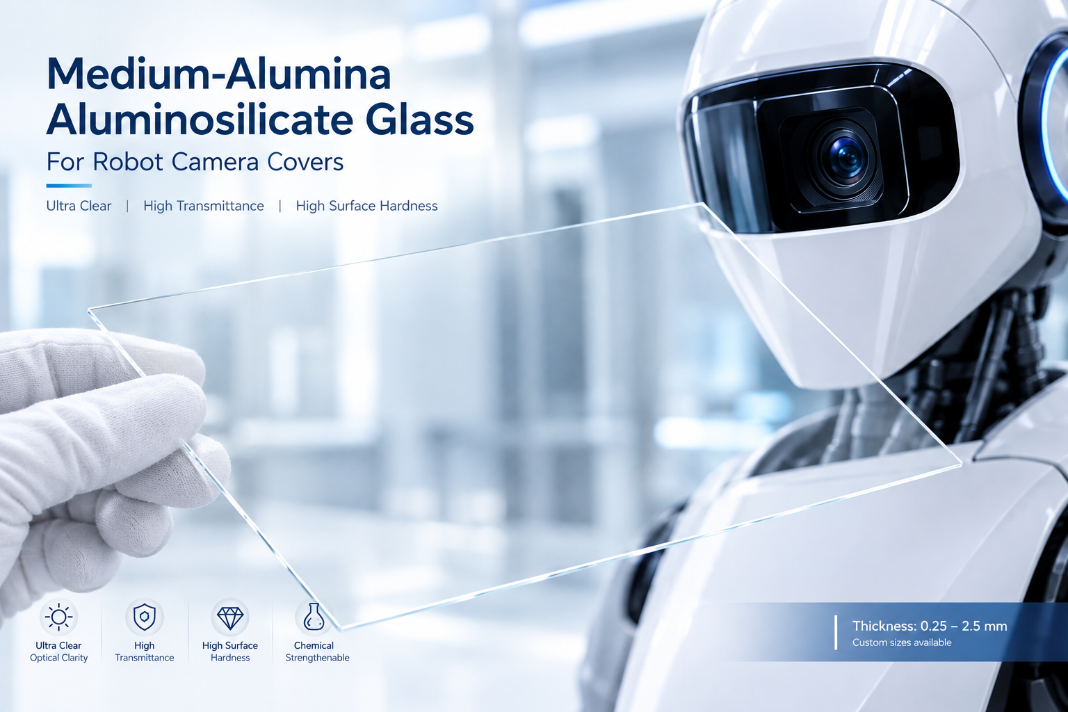 Ultra-Clear Aluminosilicate Glass for Humanoid Robotics