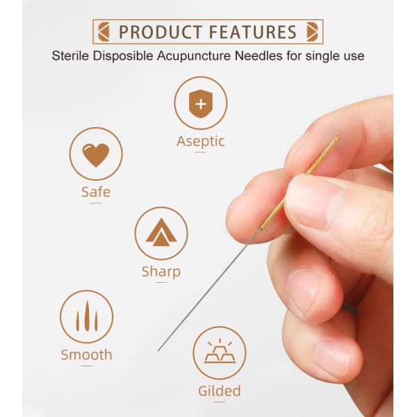 Sterile Oem Acupuncture Needles Disposable Gold Plated