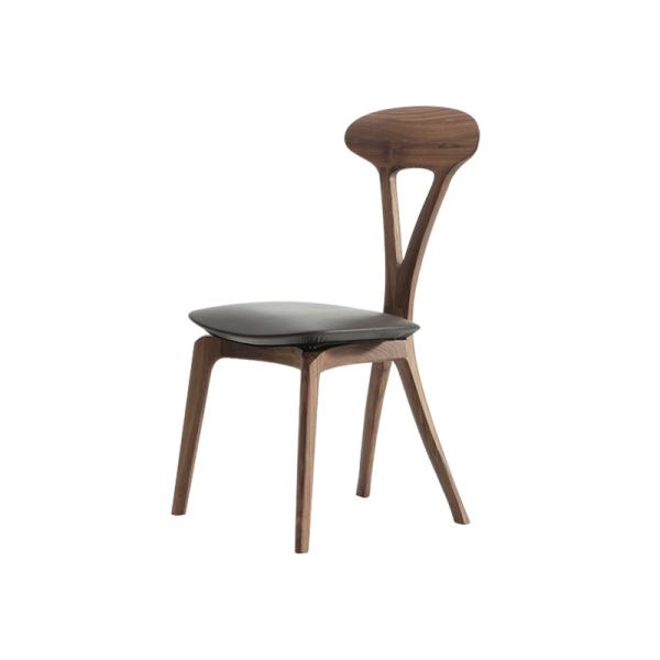Walnut Wood Brown Upholstered Dining Chairs With Mortise Tenon Joint