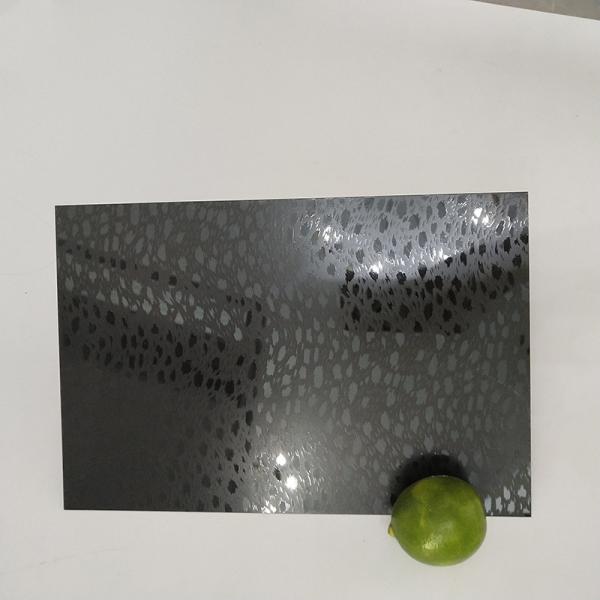 Decorative Interior Stainless Steel Wall Cladding Etched Black Mirror PVD Coating