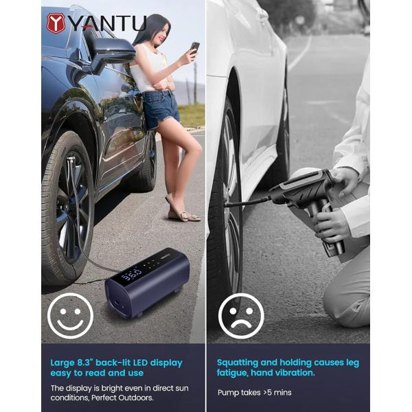 Portable Car Pump YANTU A22 Wireless Rechargeable 12V Double Cylinder Air Compressor