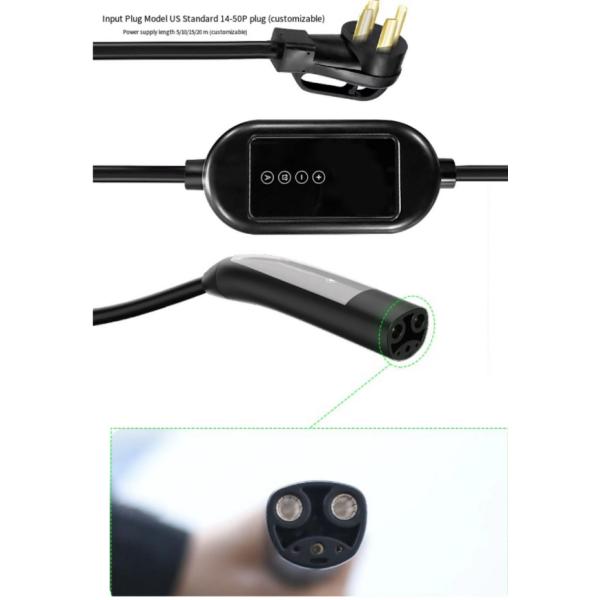 RDC Hot Sales IP67 3.5KW 7KW Black Fast Portable EV Charger For Tesla EV Car Special Vehicle