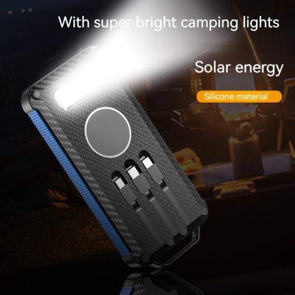 Li-Polymer Battery Solar Power Bank 10000mAh for iPhone 15 Wireless Charging and Outdoor
