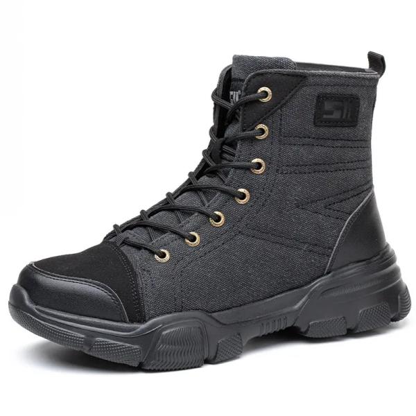 Chaussures de travail de sécurité légères brunes respirantes, larges et en acier, souples