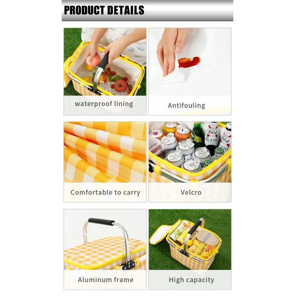 Продуктовые сумки перемещения покупок BSCI располагаясь лагерем, складная изолированная корзина пикника