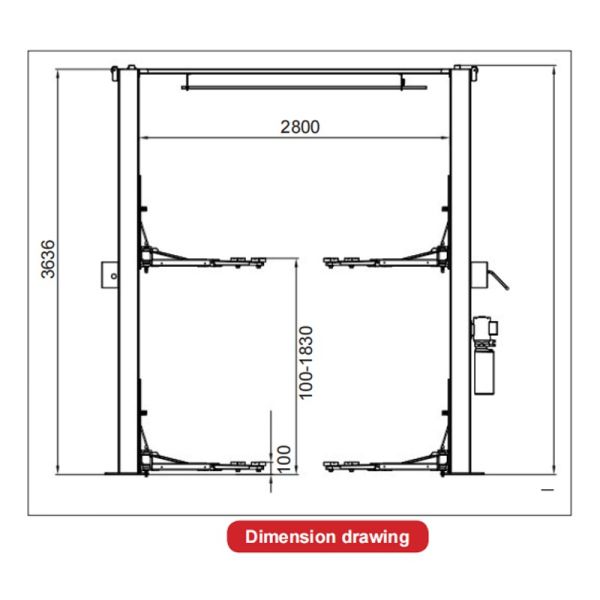 4000kg Capacity Hydraulic Lift with Two Post Design for Sedan SUV and Pickup Truck
