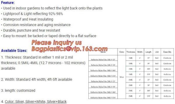 Thermal Insulation reflective aluminium metalized pet film for package or agriculture,Metallized PET /PE coated Film PET