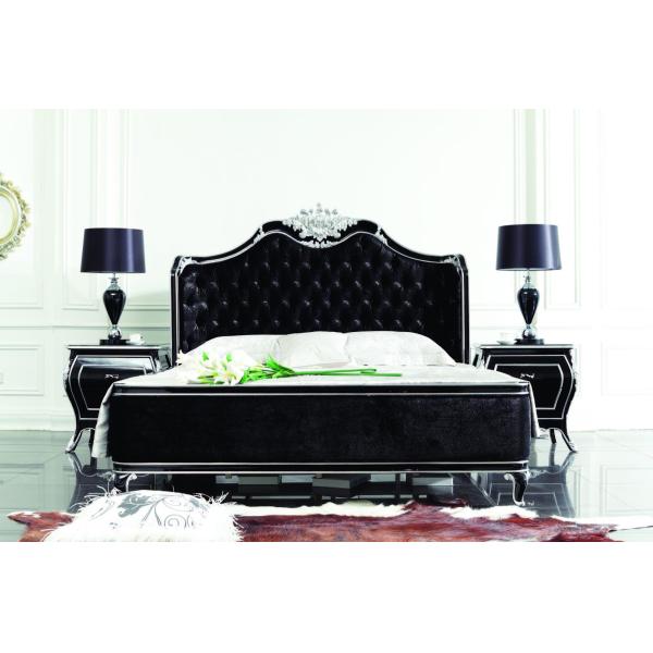 Oakwood Custom Classic Royal Bedroom Furniture Sets 6pcs Wood Frame Fabric Antique