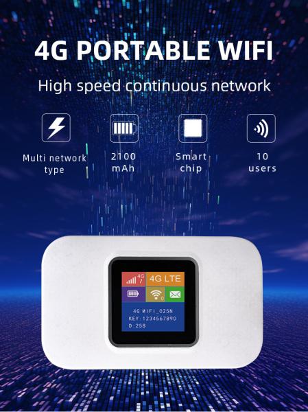 Fique conectado em qualquer lugar com 4g Mini Mifi 150Mbps LTE Upload e WPA/WPA2 Wifi Security