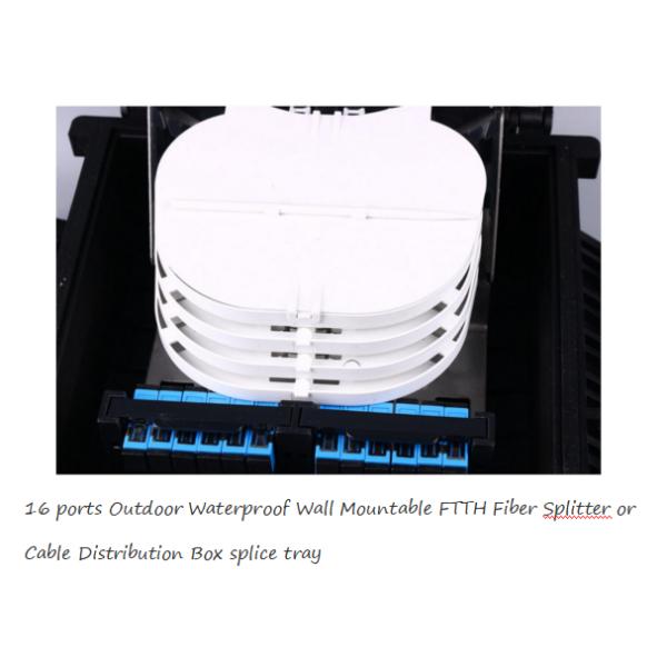 Outdoor Waterproof Wall Mountable FTTH Fiber Splitter Cable Distribution Box 16 Ports
