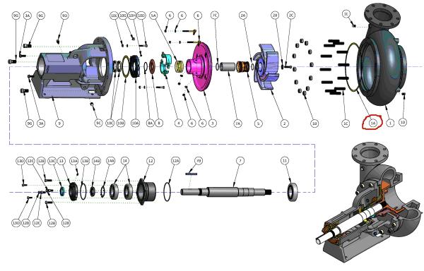 ISO Standard Centrifugal Mud Pump Spare Parts 1968*650*1017mm 1096kg