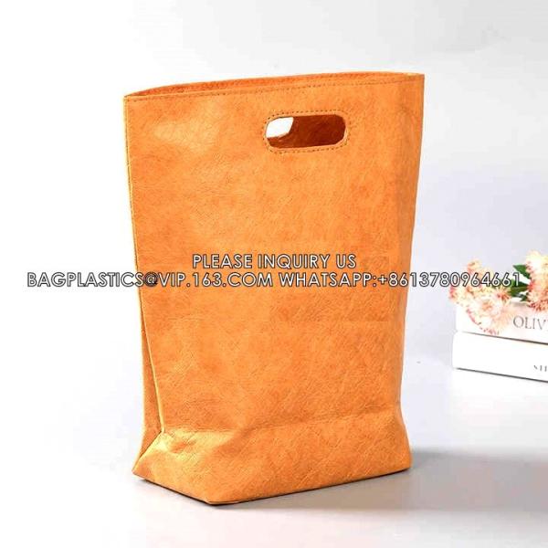 Tyvek DuPont Paper Vintage Kraft Paper Outgoing Shopping Handbag Printed LOGO Waterproof One Shoulder Bag