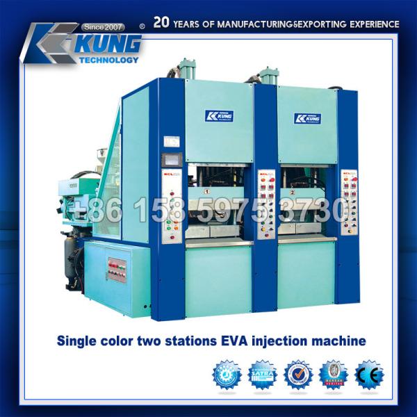 Single Color 2 Stations EVA Injection Machine , Practical Slipper Moulding Machine