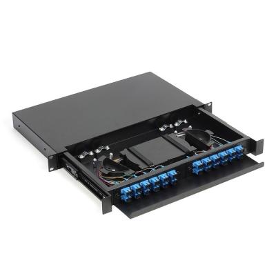 12 a 144 portos montagem em rack ODF Slidable de 19 polegadas com relação do SC LC