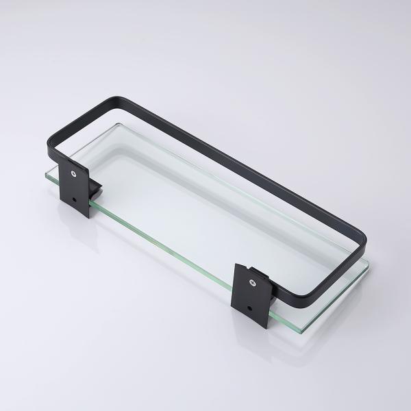 Single Layer Bathroom Towel Rack Rectangular Bathroom Glass Shelf Showe Cosmetic Holder