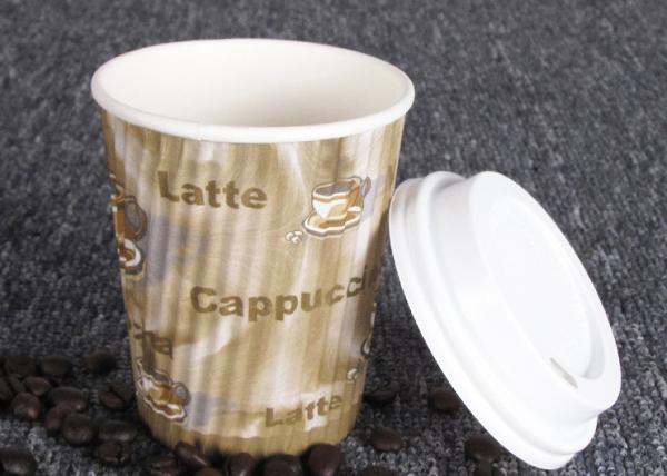 Heat Insulated Throw Away Coffee Cups With Lids , FDA Approved Paper