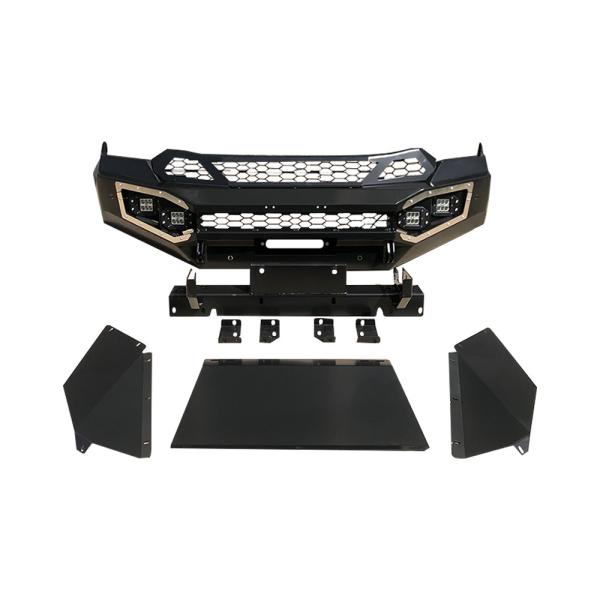 Install Original Car Hole Off Road Steel Heavy Duty Winch Bumper Guard for ISUZU Dmax