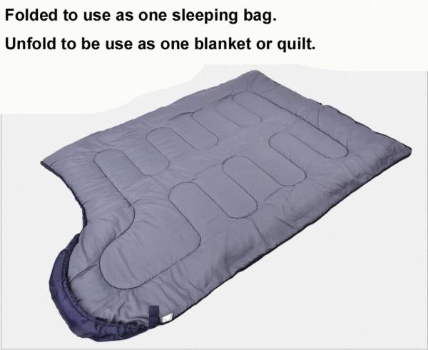 Outdoor Popular Double Layer Envelope Human Camping Sleeping Bag(HT8002)