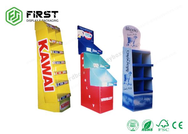 Support recyclable de plancher de carton de POP brillant/impression faite sur commande CMYK de stratification de Matt