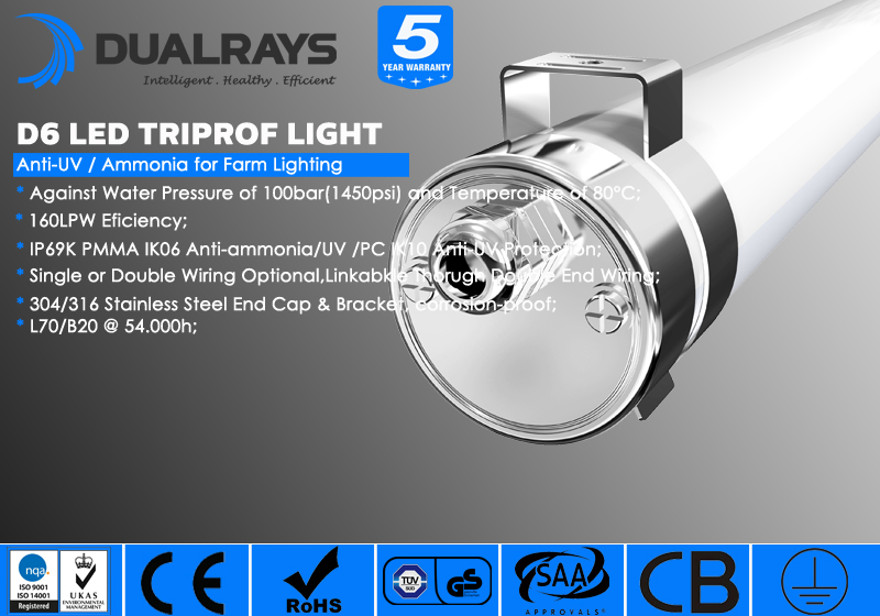 светильники SMD2835 40W 50W трубки СИД 5ft IK10 IP69K водоустойчивые
