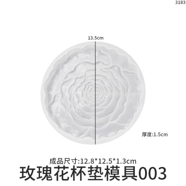 DIY Glue Rose Jewelry Tray, Ring Earring Storage Tray, Gypsum Cup Mat, Silicone Mold