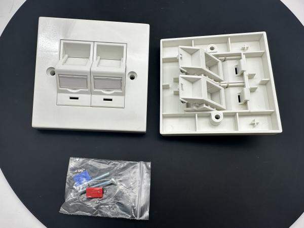 ANSHI LJ6C British Style Snap-In 2 Port Faceplate RJ45 Frame 86*86MM