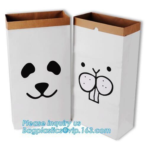 le sac en papier bag, Kraft Paper Storage Linen Bag Kids Toys Clothing Organizer Basket Nursery Home Decor