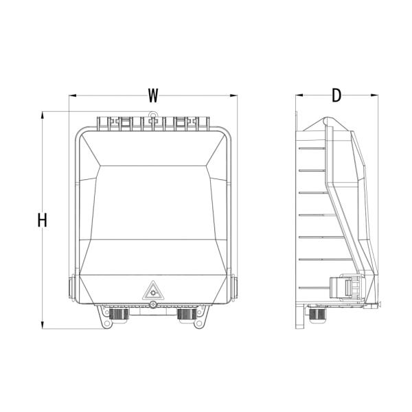 24 ядра IP65 FTTH настенный/полярный оптоволоконный распределительный ящик PC ABS материал