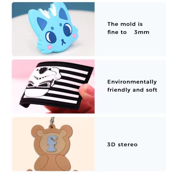 2D Flat PVC Keychain Badge Rubber Keyring Souvenirs Custom Printed