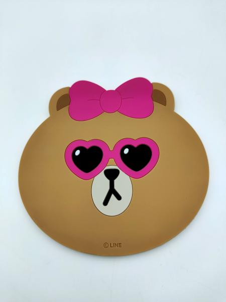 Fashion Design Soft Silicone Toys Drink Coasters Bear Shape Molding