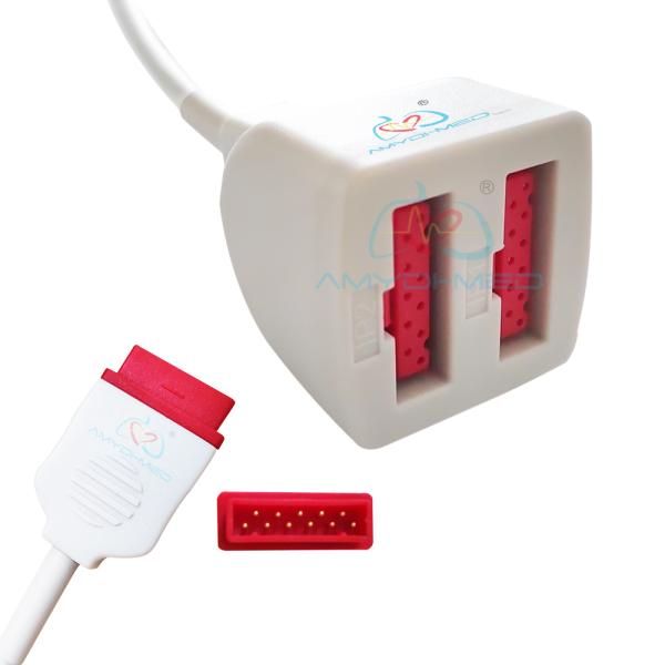 0.35m TPU IBP Adapter Cable 11 Pin Dual Socket Adapter Compatible GE Marquette