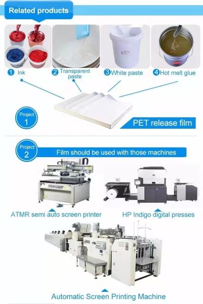48*64cm Water Based Ink PET Offset Printing Film Chemical Resistance 75mic PET release film