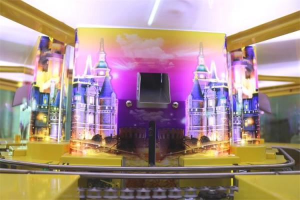 6 jogadores sonham o metal + o acrílico do empurrador da moeda da máquina de jogo do pinball do castelo + material plástico