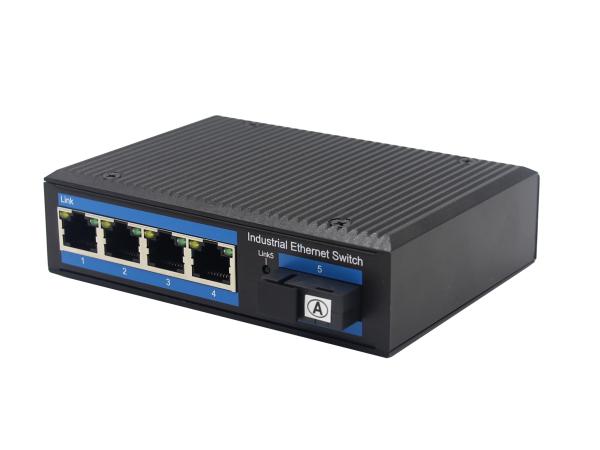 10/100/1000M 4 Ports RJ45 To Fiber Converter Simplex 1310nm / 1550nm SC Unmanaged Industrial Switch
