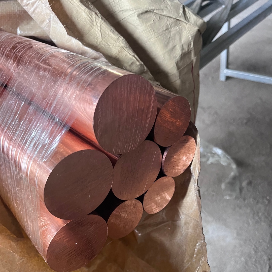 Round Shaped Copper Products 6-250mm Diameter Red Copper Bar CU110 Full Hard Shaft