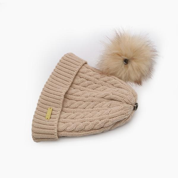 Вышивка Unisex вяжет шляпы Beanie в белом коренастом кабеле вяжет шляпу Pompom мягкую теплую