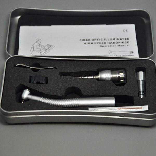Fiber Optic High Speed Air Turbine Handpiece Triple Water Spray Stainless Bearing