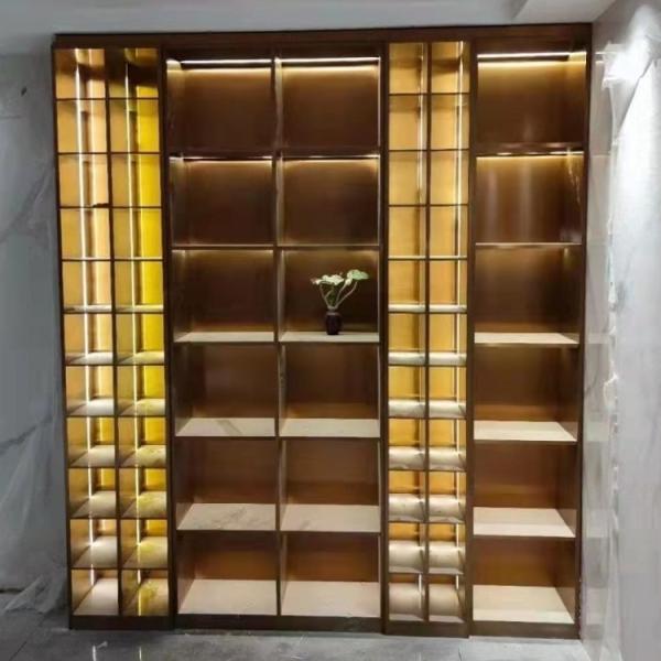 Flower Bookshelf Partition Wall Stainless Large Bookshelf Room Divider