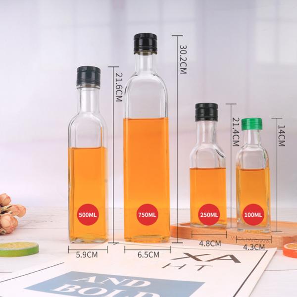 Бутылка оливкового масла 750 Мл стеклянная в сделанной машине предохранения от солнечного света запаса