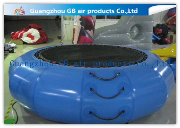 Exciting Inflatable Water Game / Rave Sports Water Trampoline Blue Color