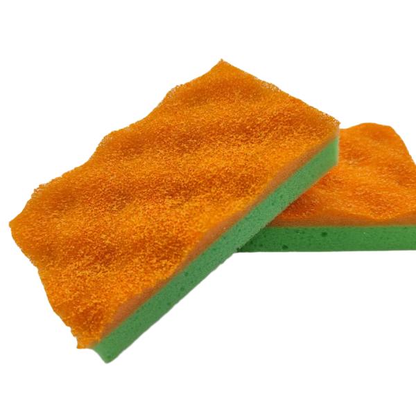 Yellow-Green Heat-Pressed Corrugated Cleaning Sponge Dual-Sided