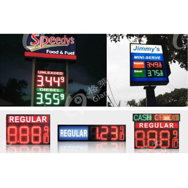 110 230ВАК 60 дюймовый красный янтарь зеленый синий белый масляный газовый дисплей для заправочной станции