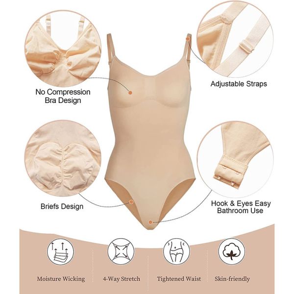 Daily Fit One Piece Corset BodySuit Thong Bra Set Wire Free Women Fashionable Chic Women Corset Thong and Underwear BodySuit