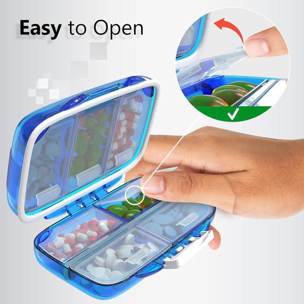Travel Pill Organizer - Moisture Proof Pill Holder Daily Medicine Organizer Box Pill Case For Vitamin Supplement