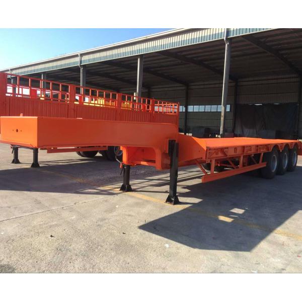 Heavy Duty Extendable 3 axles new lowbed semi trailer howo second hand 20 ft 40 ft truck flatbed semi trailers for container