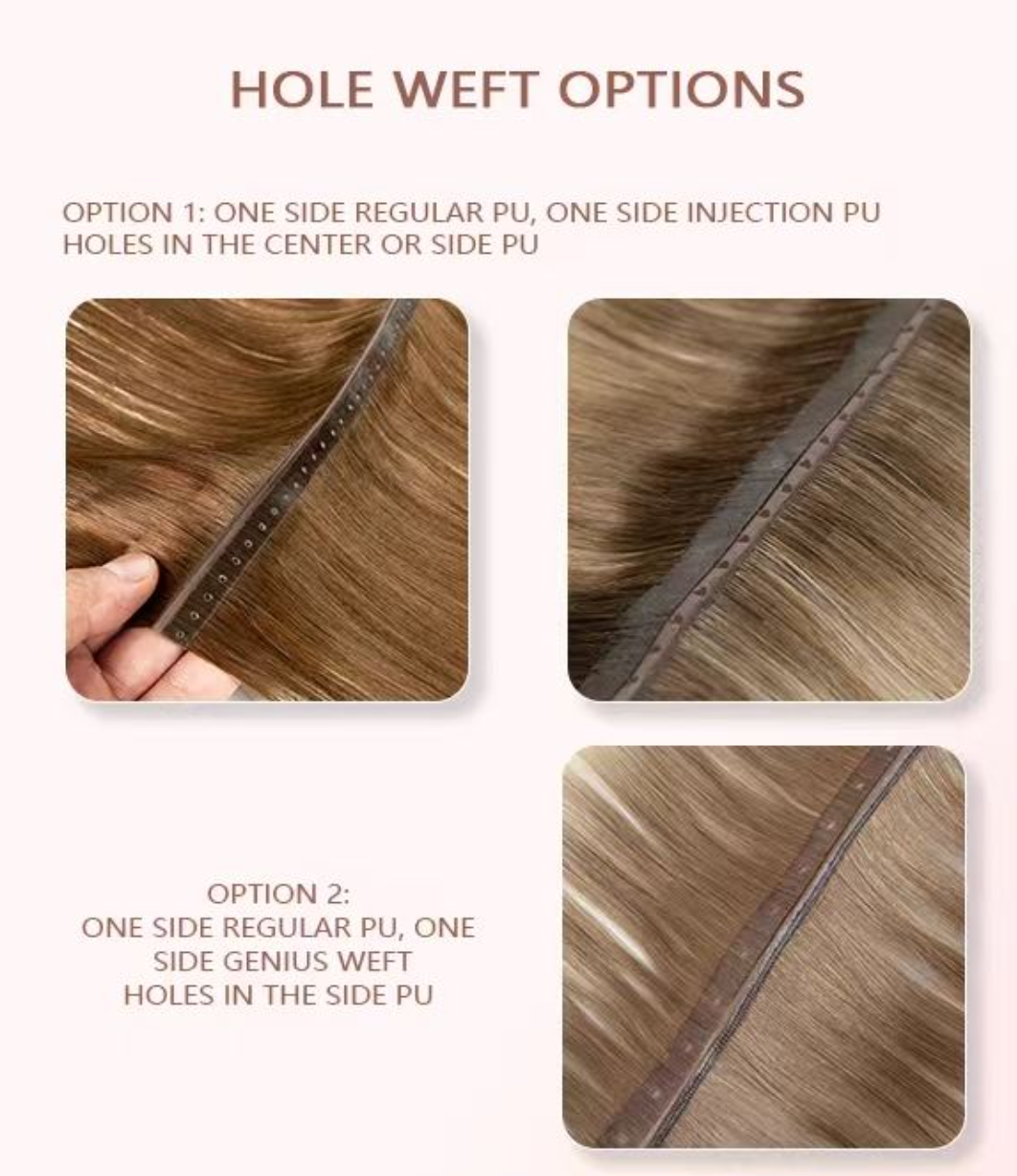 New Arrival Raw Double Drawn Indian Unprocessed Remy Hair Invisible XO Hole Butterfly Weft Hair Extension