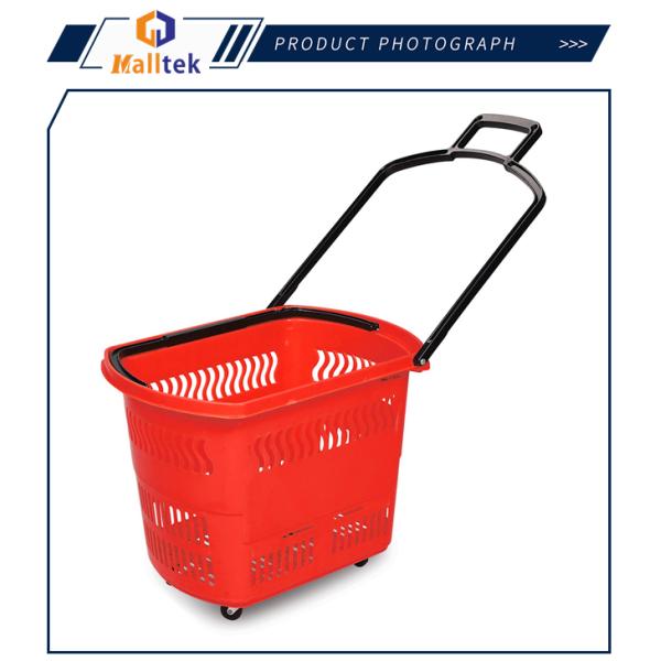 Алюминиевая ручка PU колеса Rolling Shopping Baskets для супермаркета